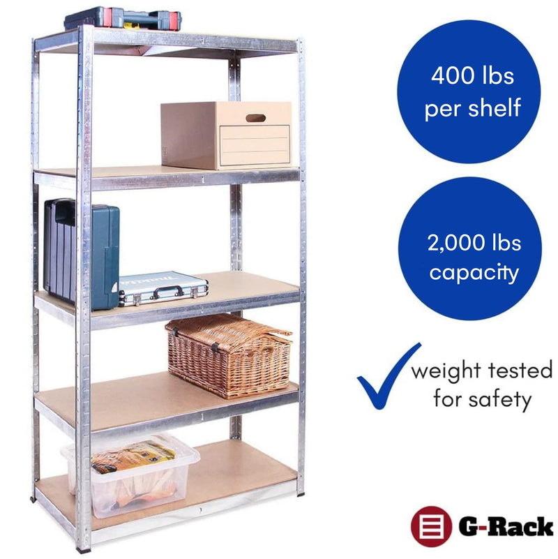 Garage Shelving Units - 71"H x 35"L x 16"W - Heavy Duty Racking - Shelves for Storage -1