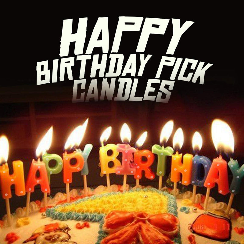 Kicko Happy Birthday Pick Candles - 26 Pieces - 3.1 Inches - Multicolored - for Kids