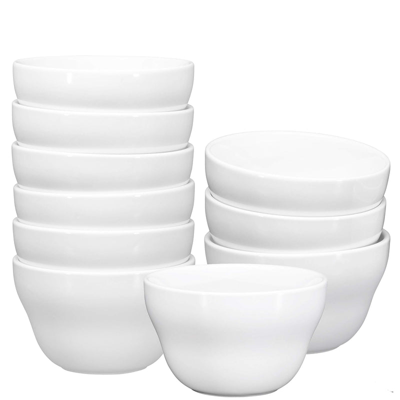 White Ceramic Dessert Bowls Set - 8 Oz Durable Ceramic Bowls set of 12 Elegant for Ice