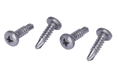 8 X 5/8" Stainless Pan Head Phillips Self Drilling Screw, (100pc), 410 Stainless Steel