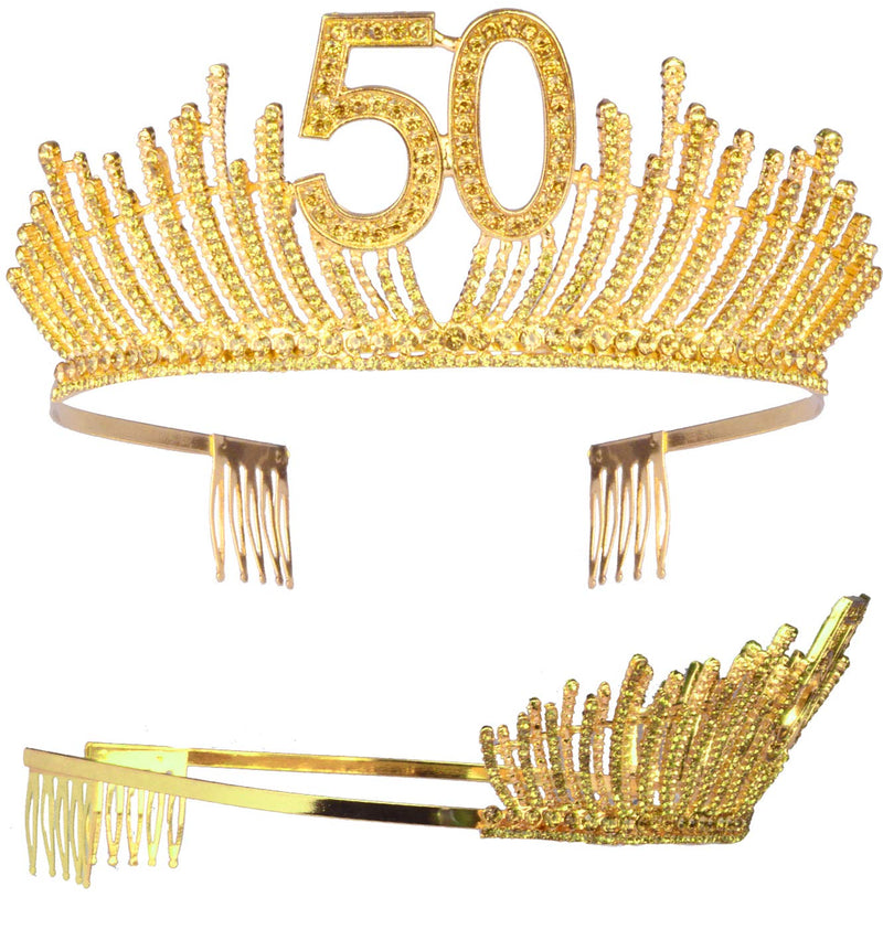 50th Birthday Sash And Tiara For Women - Fabulous Glitter Sash + Queen