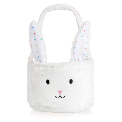 Homarden Easter Eggs Basket - Cute Fluffy Bunny Baskets with Foldable Ears - Perfect