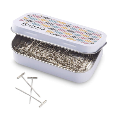 KnitIQ Strong Stainless Steel T-Pins for Blocking, Knitting & Sewing | 150 Units, 1.5 Inch