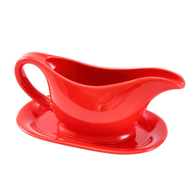 Christmas Table dish ceramic Gravy Boat and Tray, For Salad Dressings, Milk, Broth