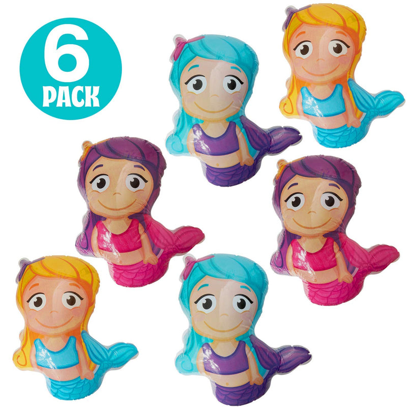 Kicko 24 Inch Mermaid Inflatable Balls - 6 Pack, Under-The-Sea Character Inflatables