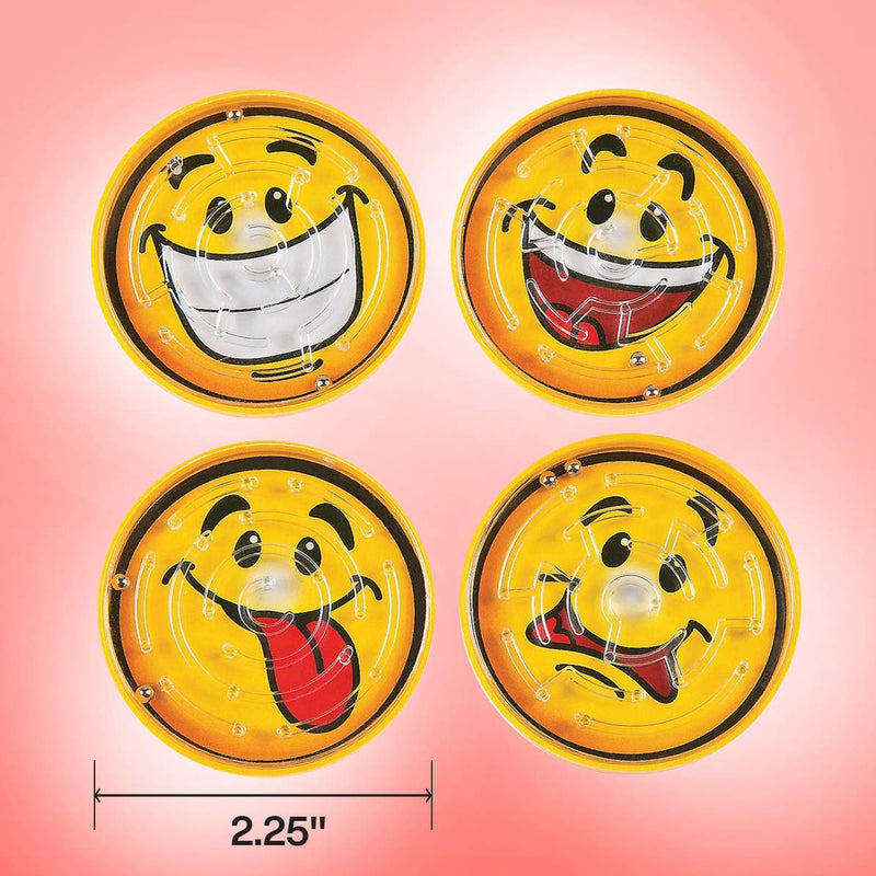 Kicko 8 Pack Expression Face Pill Puzzle Mazes - 2.25 Inches - Different Face Expressions