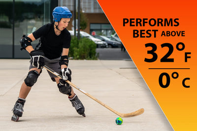 Multi-Colored Outdoor Street Hockey Balls, 6 Pack | High Density, Minimal Bounce Design