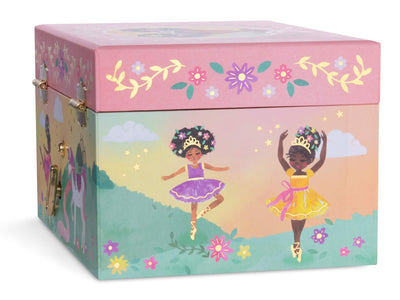 Jewelkeeper Girl's Musical Jewelry Storage Box with Black Ballerina, Little Queen Design