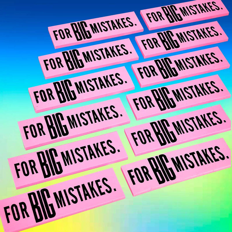 Kicko Big Mistake Extra Large Eraser - Jumbo Erasers - 5.5 x 1.5 Inches, 12