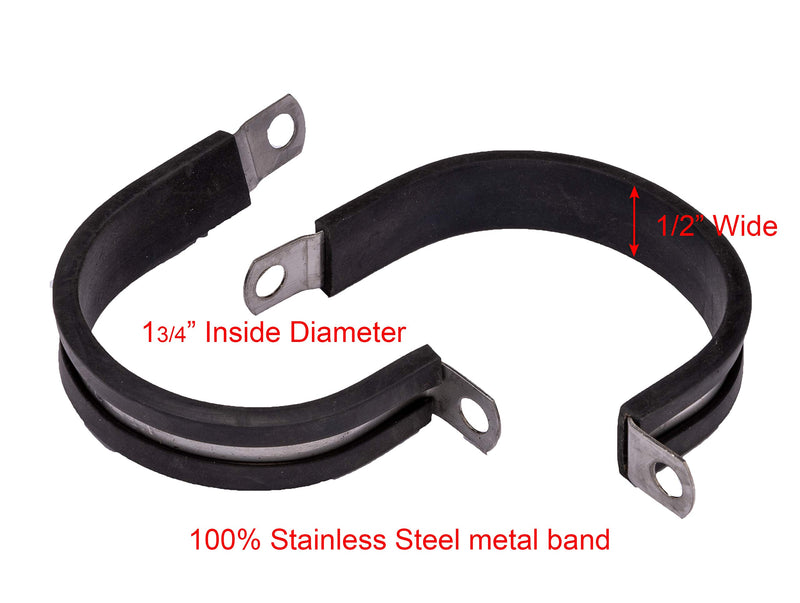 1-3/4" Diameter Stainless Cushion Cable Clamp, 18-8 Stainless Steel (10pc