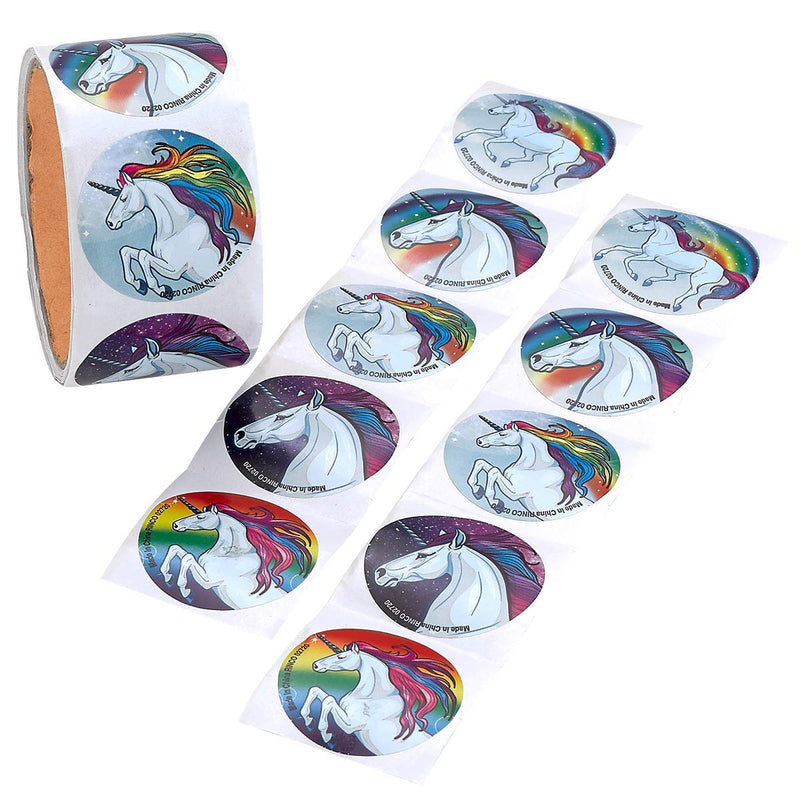 Kicko Unicorn Sticker Rolls - 1.5 Inch - for Kids, Party Favors, Stocking Stuffers