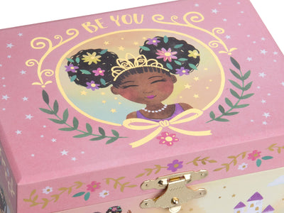 Jewelkeeper Girl's Musical Jewelry Storage Box with Black Ballerina, Little Queen Design