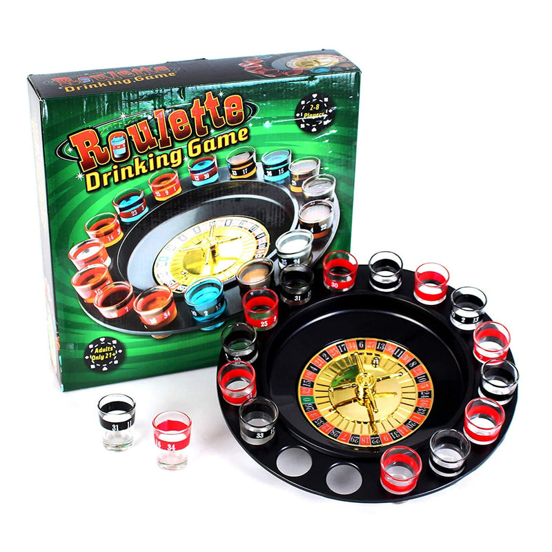 Kicko 13 Inch Spin and Shot Roulette - Casino-Style Drinking Game Set - Great Party