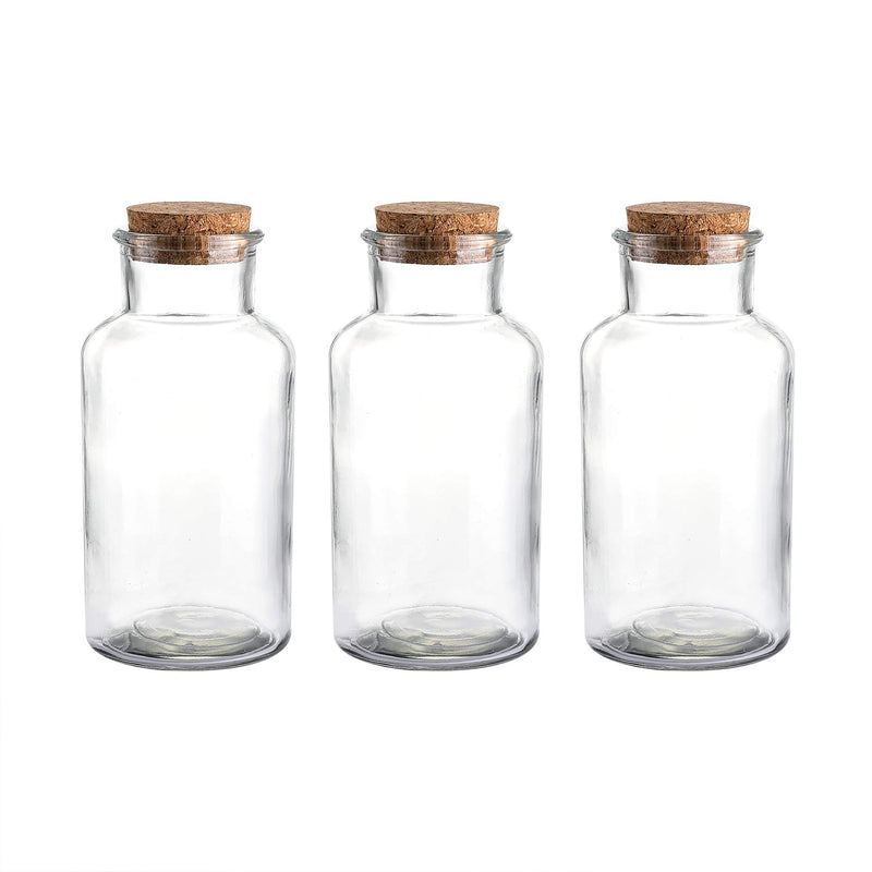 Glass Favor Jar, Glass Storage Jars with Corks for Wedding and Party (18 Ounce