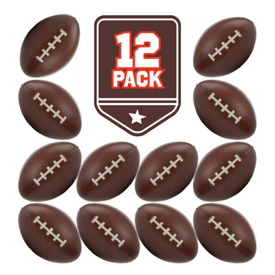 Neliblu 12 Football Sports Stress Balls Bulk Pack of 1 Dozen 2.5" Stress Football Squeeze