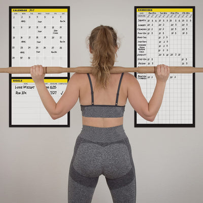 Dry Erase Workout Calendar Poster - Fitness Calendar, Workout Planner, To-Do List