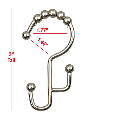 2lbDepot Shower Curtain Hooks Rings - Chrome Finish - Premium 18/8 Stainless Steel