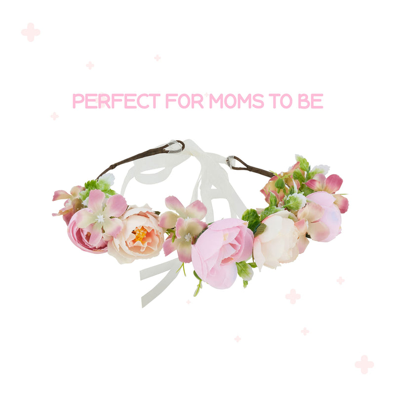 Baby Shower Decoration For Mom To Be And Dad To Be, Pink Flowers Style Tiara