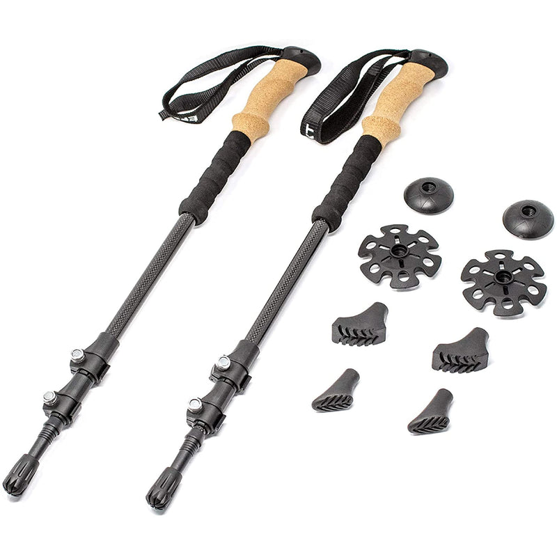 Effekt Manufaktur Carbon Fibre Hiking Poles - Collapsible Trekking Poles for Hiking