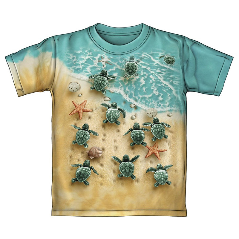 Turtles on The Beach Tie-Dye Youth Tee Shirt (Extra Small 4/5