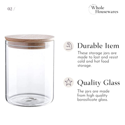 45 FL Ounce Clear Glass Canisters/Jars For Food Storage with Airtight Stainless Steel