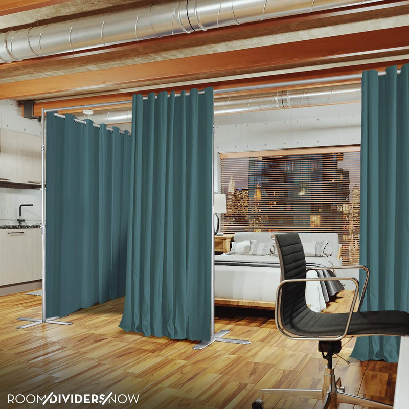 End2End Room Divider Kit - XXX-Large A, 8ft Tall x 24ft - 36ft Wide, Midnight Black (Room