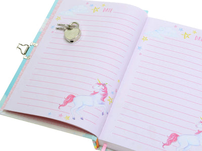 Jewelkeeper Girl's Unicorn Secret Diary with Heart Shaped Lock and Key, Private