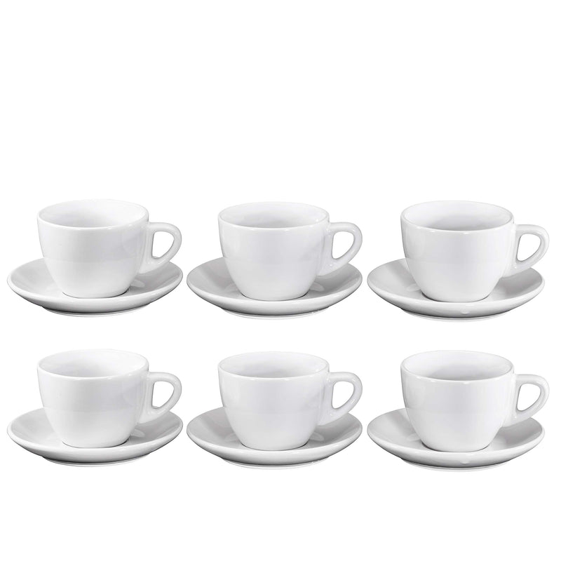 Cappuccino Cups with Saucers by Bruntmor - 6 ounce - Set of 6