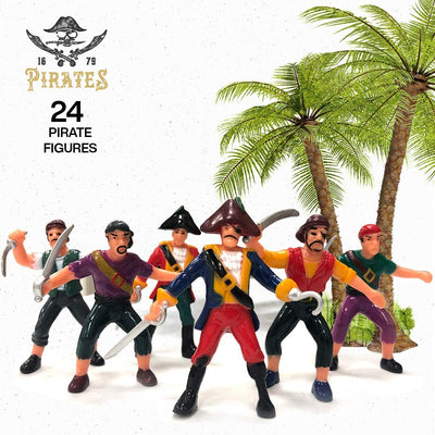 Kicko Pirate Action Figures - 24 Pack - for Imaginary Play, Gift and Prizes - Assorted, 3