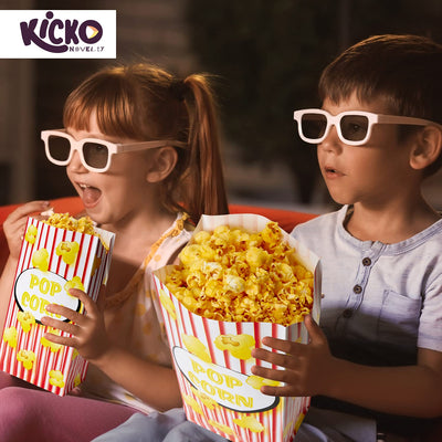 Kicko Paper Popcorn Bags - 96 Pack - Decorative and Biodegradable Snack Serving Bag -