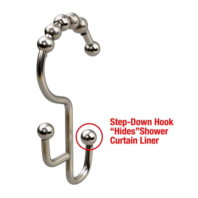 2lbDepot Shower Curtain Hooks Rings - Chrome Finish - Premium 18/8 Stainless Steel