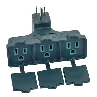 Katzco 3 Way Outlet Wall Tap - Right Angle Shaped Triple Prong Wall Splitter Adapter