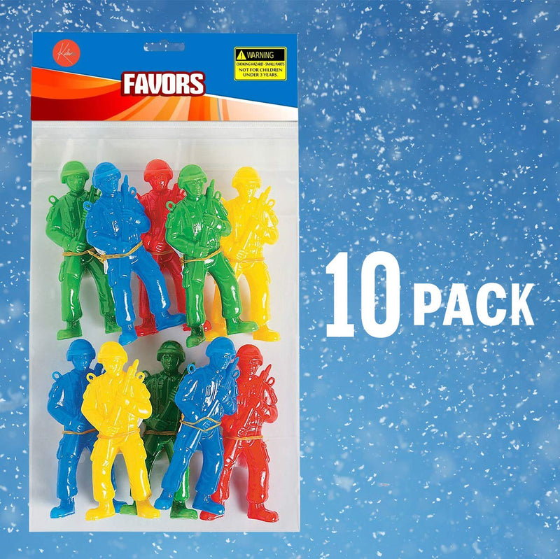 Kicko Plastic Army Parachute Men - Paratroopers - 4.25 Inches - 10 Pack - Assorted Colors