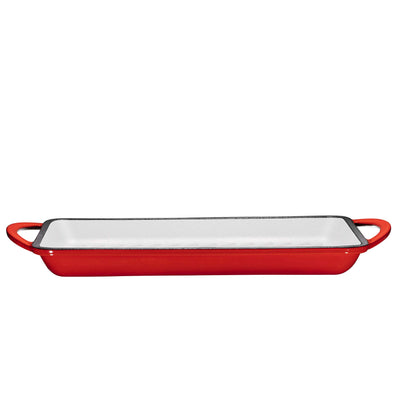 Cast-Iron Rectangular Grill Pan With Dual Handles, Non-Stick Surface, Perfect for Steaks