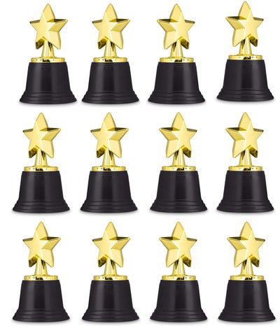 Neliblu Star Gold Award Trophies 4.5" Gold Star Trophy for Awards, Winners, Academy Awards