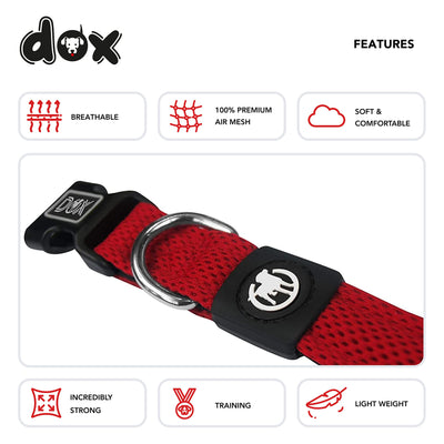 DDOXX Dog Collar Air Mesh, Adjustable, Padded | Many Colors & Sizes | for Small, Medium