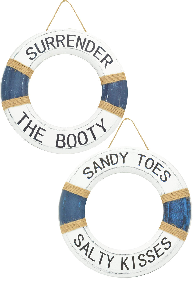 Lifesaver Rings Surrender The Booty & Sandy Toes, Salty Kisses, Sign Pool Decorations