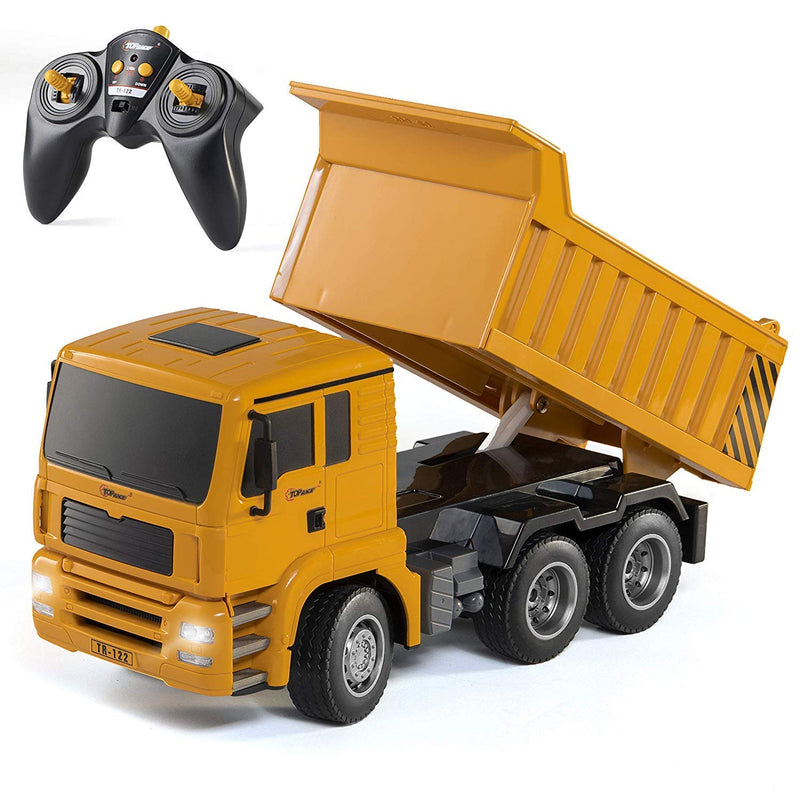 Top Race Remote Control Dump Truck Toy RC Dump Truck Gift Toys for 8,9,10,11 Years Old