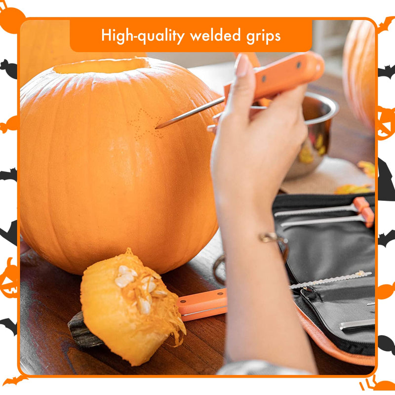 Halloween Professional Pumpkin Carving Kit - Stainless Steel Tools And Knives