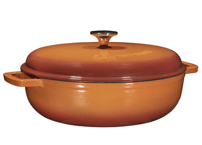 Bruntmor Enameled Cast Iron Dutch Oven with Lid and Stainless Steel Knob - 4.5-Quart