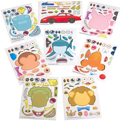 Kicko Make Your Own Sticker - 96 Stickers Assortment, Includes Zoo Animals, Cars, Sea