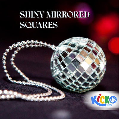 Kicko Mirror Disco Ball Necklaces - 12 Pack - 2 Inch for Personal Wear, 70s Disco Party