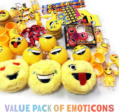 Kicko Assorted Emoticon Party Supplies - 50 Pieces - Cool and Fun Emoji with Multiple