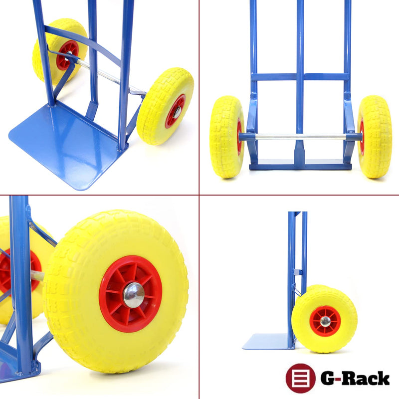 G-Rack P-Handle Sack Truck - High Back Steel Sack Barrow with Anti Puncture Tyres - Heavy