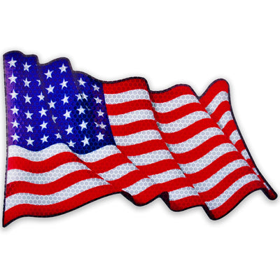 Reflective American Flag Magnet for Car | Pair of Patriotic Waving USA Flag Magnetics