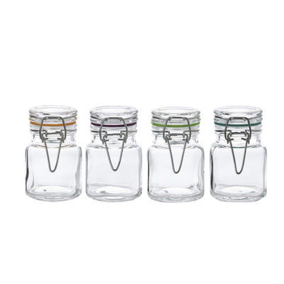 4.5 Ounce Mini Glass Jars with Airtight Glass Lids,Set