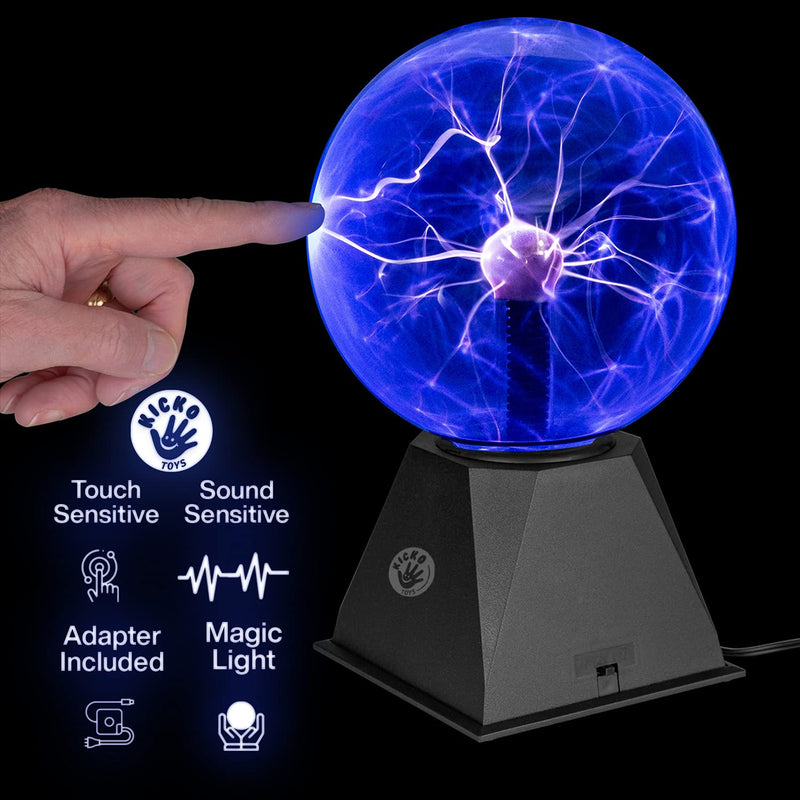 Kicko Orange Plasma Ball - 7 Inch - Nebula, Thunder Lightning, Plug-In - For Halloween