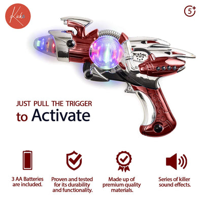 Kicko Light-Up Noise Blaster - Red Color - 11.5 Inches Long with Cool and Fun Super