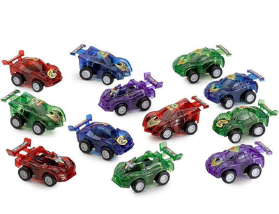 Kicko Friction Pull Back Cars - 12 Pack - 2.5 Inch Assorted Colors - Push and Go Toys