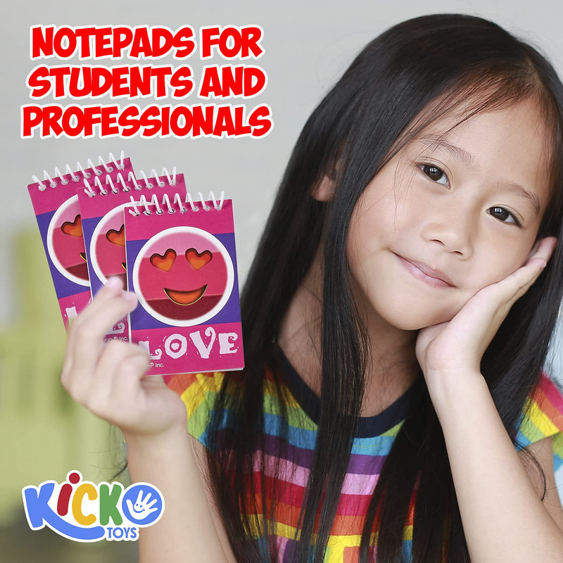 Kicko Mini Spiral Emoticon Notebooks - 12 Pack - 2.25 X 3.5 Inch Composition Notepads